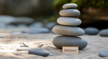 neatly stacked zen stones representing balance