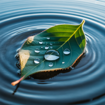 A serene image of a leaf with dew, symbolizing the balance and wellness achieved through expert care at VASAV Health